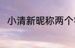 小清新昵称两个字 比较简单的网名