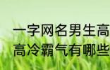 一字网名男生高冷霸气 一字网名男生高冷霸气有哪些