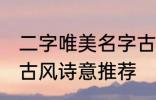 二字唯美名字古风诗意 二字唯美名字古风诗意推荐