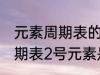 元素周期表的二号元素是什么 元素周期表2号元素是氦吗